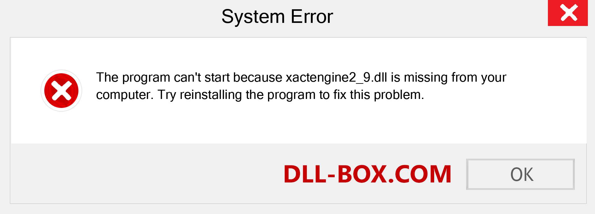  xactengine2_9.dll file is missing?. Download for Windows 7, 8, 10 - Fix  xactengine2_9 dll Missing Error on Windows, photos, images